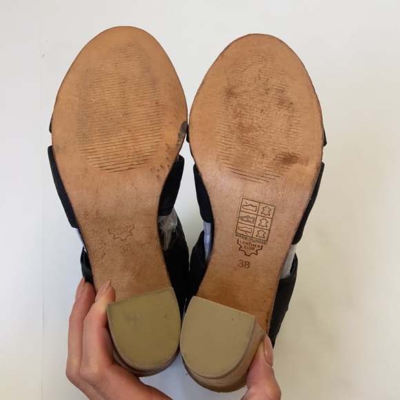 Free People Effie Block Heel Cut Out Bootie Black Size 38 - Picture 12 of 16